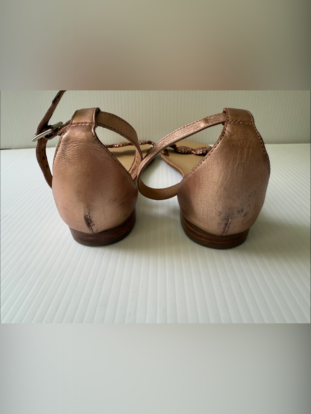 Jack Rogers Rose Gold Embellished Ankle-Strap Sandals - Picture 3 of 8